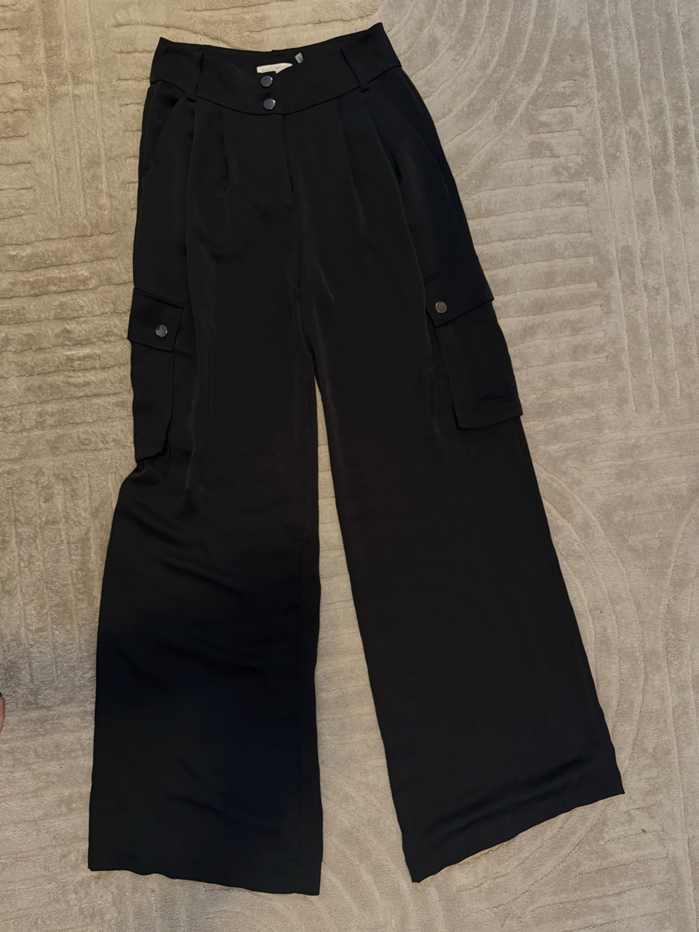 Ramy Brook Black Wide-Leg Cargo Jumpsuit Pants